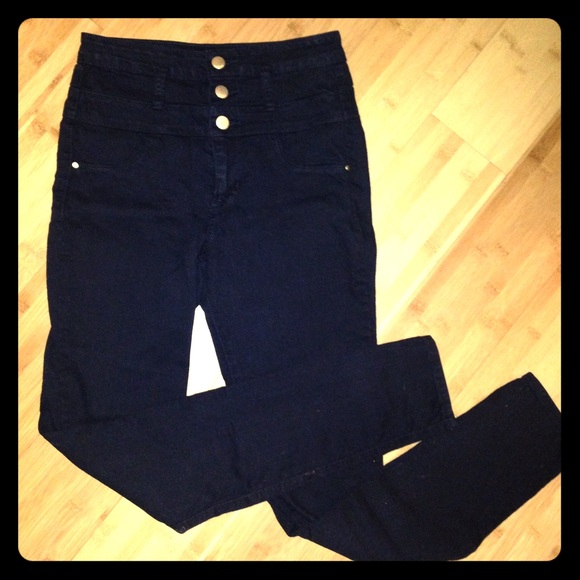 High Waisted Black Skinny Jeans