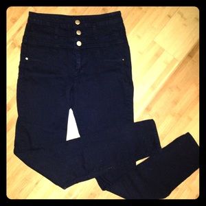 High Waisted Black Skinny Jeans