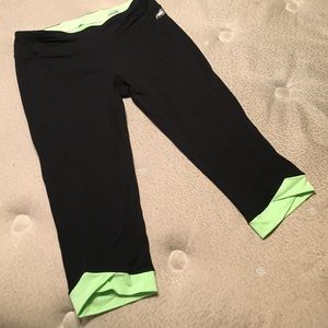Black and green work out capris
