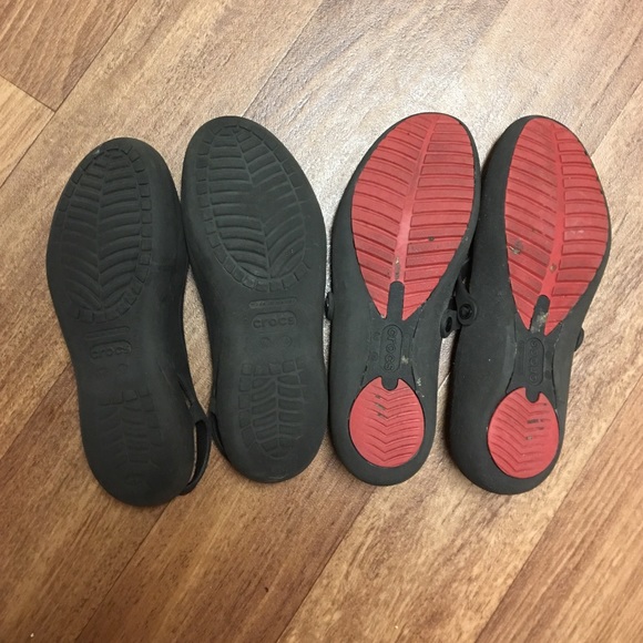 Set of 2 Crocs flats Mary Jen and Slingback BLACK - Picture 2 of 2