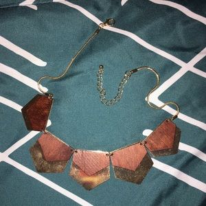 Modcloth wood & gold-colored necklace