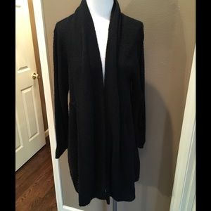 OneA xl long black cardigan sweater soft & nice!