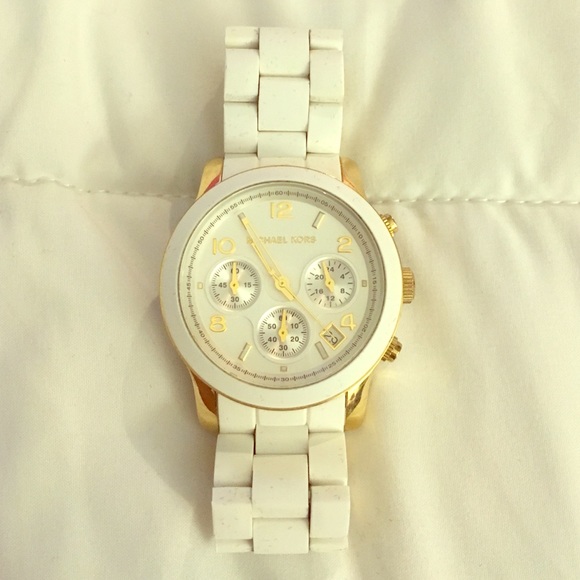 Michael Kors white and gold watch