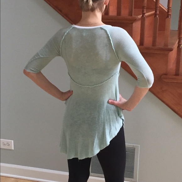 free people asymmetrical top with raw edges. - Picture 3 of 4