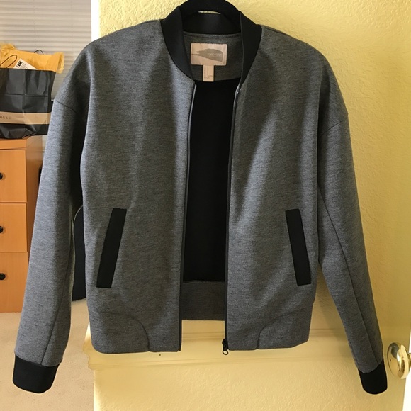 Grey bomber style jacket