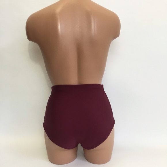 High waist swimsuit bottom maroon - Picture 2 of 2