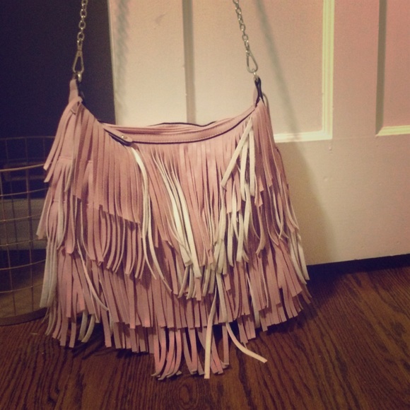 Rose fringe cross-body handbag