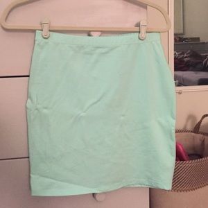 Mint green mini skirt