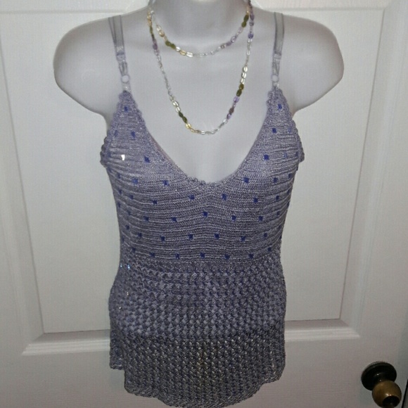 Paw Handknits Tops - Handknit by cousin Johnny crochet beaded top