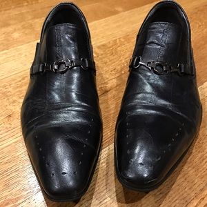 Aldo black leather loafers size eu41 fits 9
