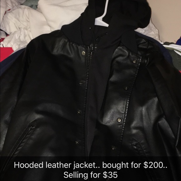 OBEY Hooded Leather Jacket