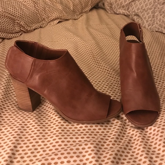 Brown heeled booties