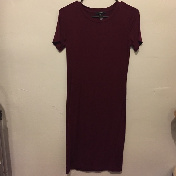 Maroon Midi Body Con Dress