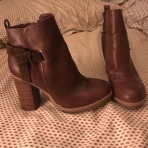 Brown heeled boots