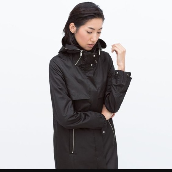 ISO Zara combined knit zipped parka