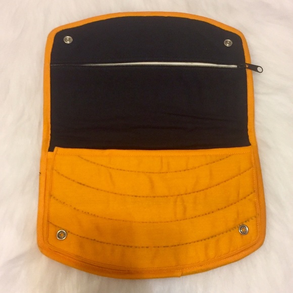 💕SOLD💕 Yellow / Orange Indian-pattern Clutch - Picture 3 of 4