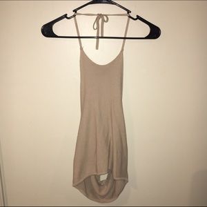 Backless knit halter top