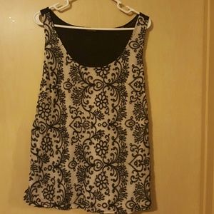 Cream and Black Layering Tank