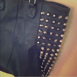 Nordstrom Black Studded Faux Leather Bag