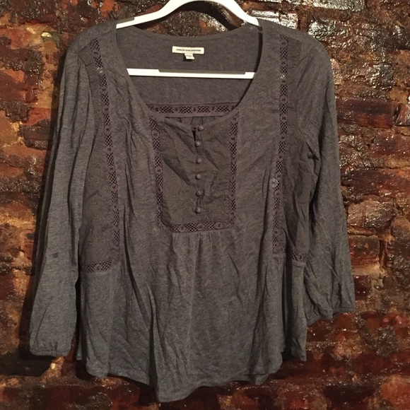 American Eagle gray tunic blouse