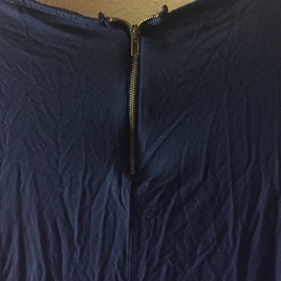 Forever 21 Navy Blue Zipper Back Top