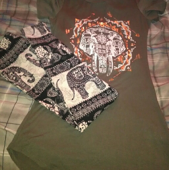 OS Elephant leggings paired with small shirt