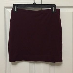 Burgundy tube skirt