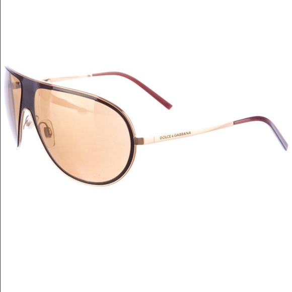 Dolce & Gabbana mirrored gold-tone shield glasses