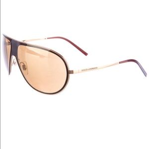 Dolce & Gabbana mirrored gold-tone shield glasses