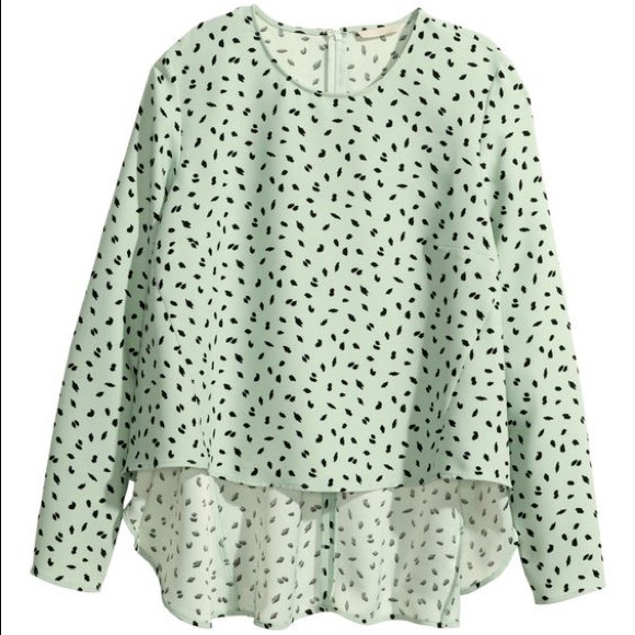 H&M Mint green patterned blouse - Picture 1 of 2