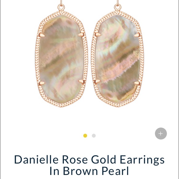 KS Danielle Rose Gold Earrings in Brown Pearl