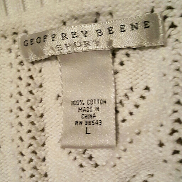 Geoffrey Beene Sport Knit White Sweater - Picture 3 of 3