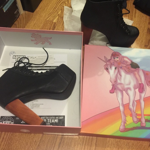 Jeffrey Campbell Lita 7.5 Black Leather