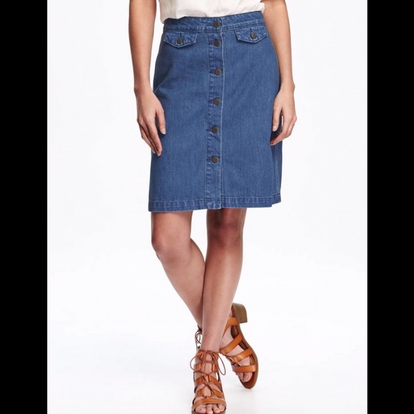 old navy button front skirt