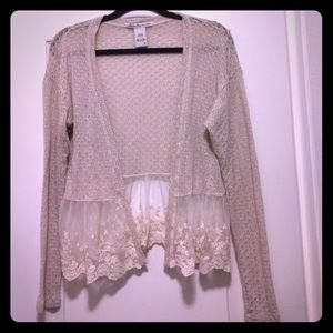 American Rag dainty knit cardigan with lace