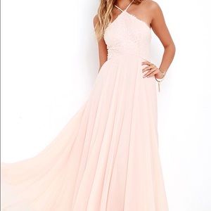 LULU'S EVERLASTING ENCHANTMENT PEACH MAXI DRESS