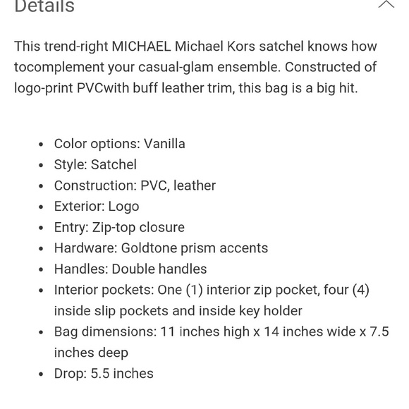 PRICE REDUCED LARGE  Grayson vanilla satchel  bag - Picture 3 of 8