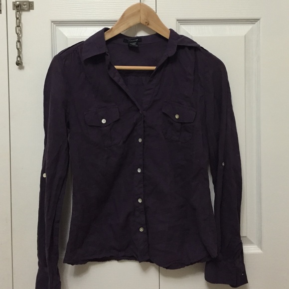 Purple button up blouse