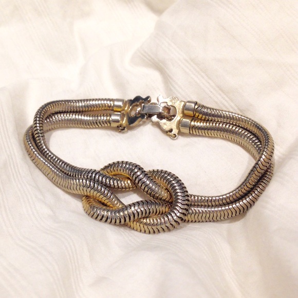Vintage Jewelry - Vintage Snake Chain Knot Bracelet