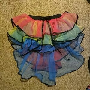 Rainbow tutu with velvet trim