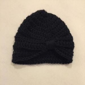 Beautiful crochet black baby beanie