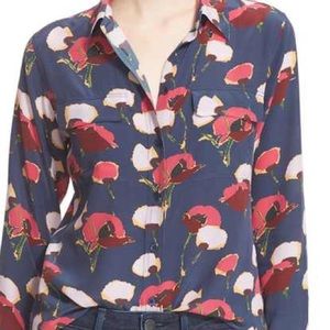 "Slim signature" Floral Print Silk Shirt