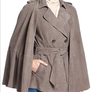 Chelsea28 Suede Trench Vest with removable cape