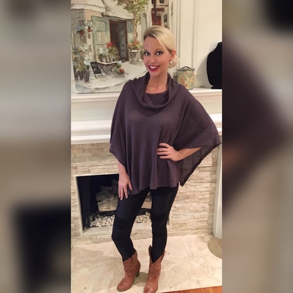 Beautiful semi sheer oversized poncho! LAST ONE - Picture 2 of 3