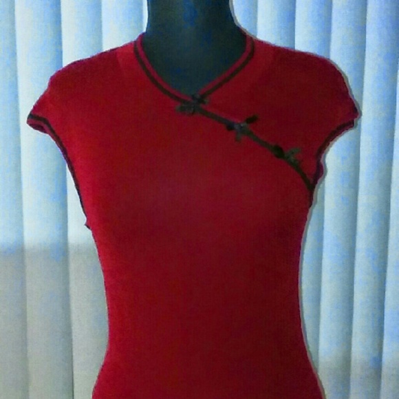 China inspired bow-front sweater