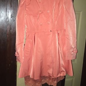 Long orange trench dress