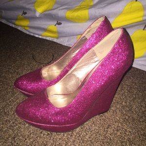 Pink glitter heel