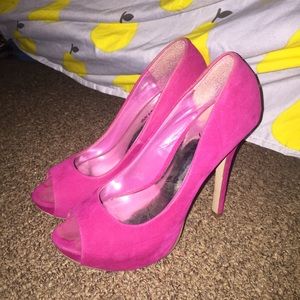 Pink open-toe heels
