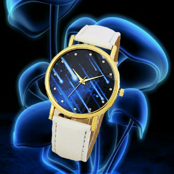 Blue Face Quartz Watch with White BandMaterials: - Picture 4 of 5