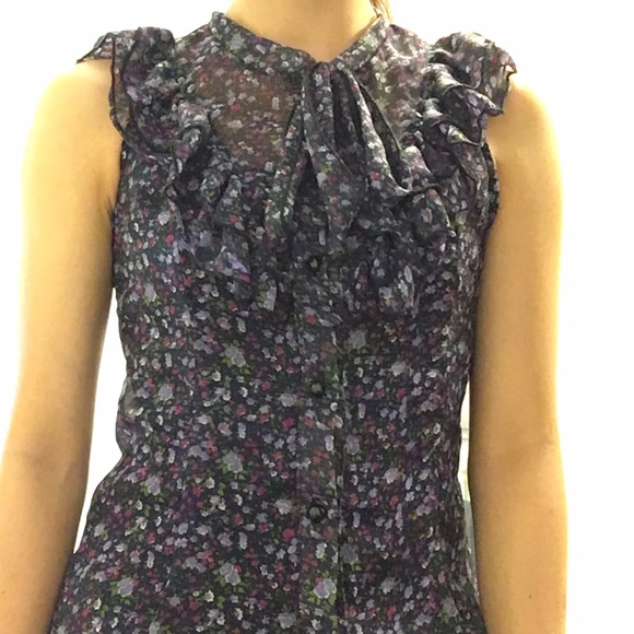 Sheer floral button down top - Picture 2 of 4